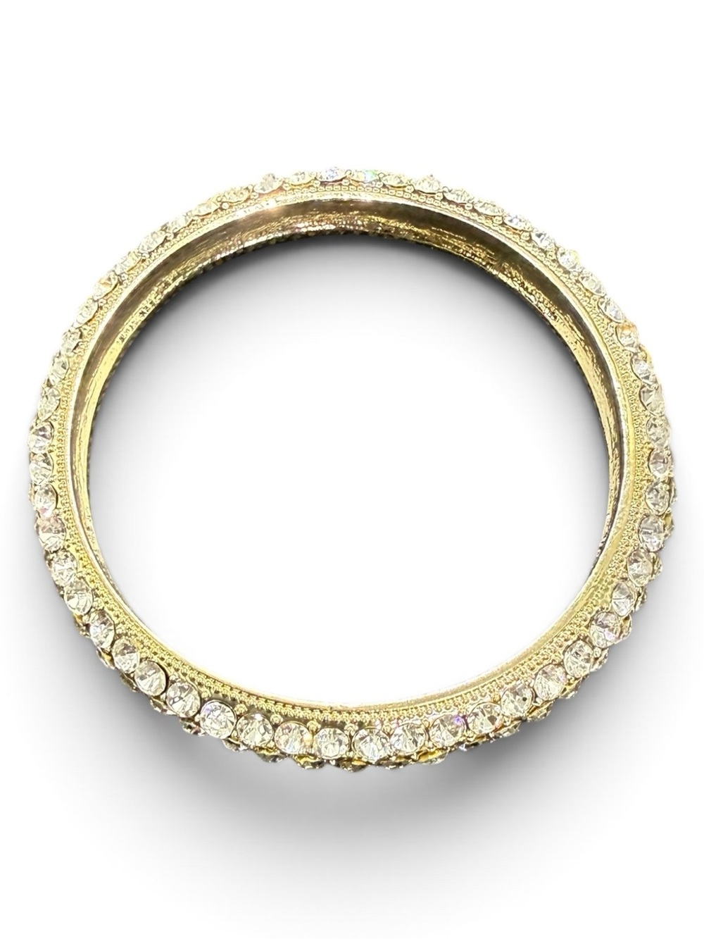 💛Gold-Tone Crystal Pavé Encrusted Bangle/EUC💛 - Picture 8 of 12